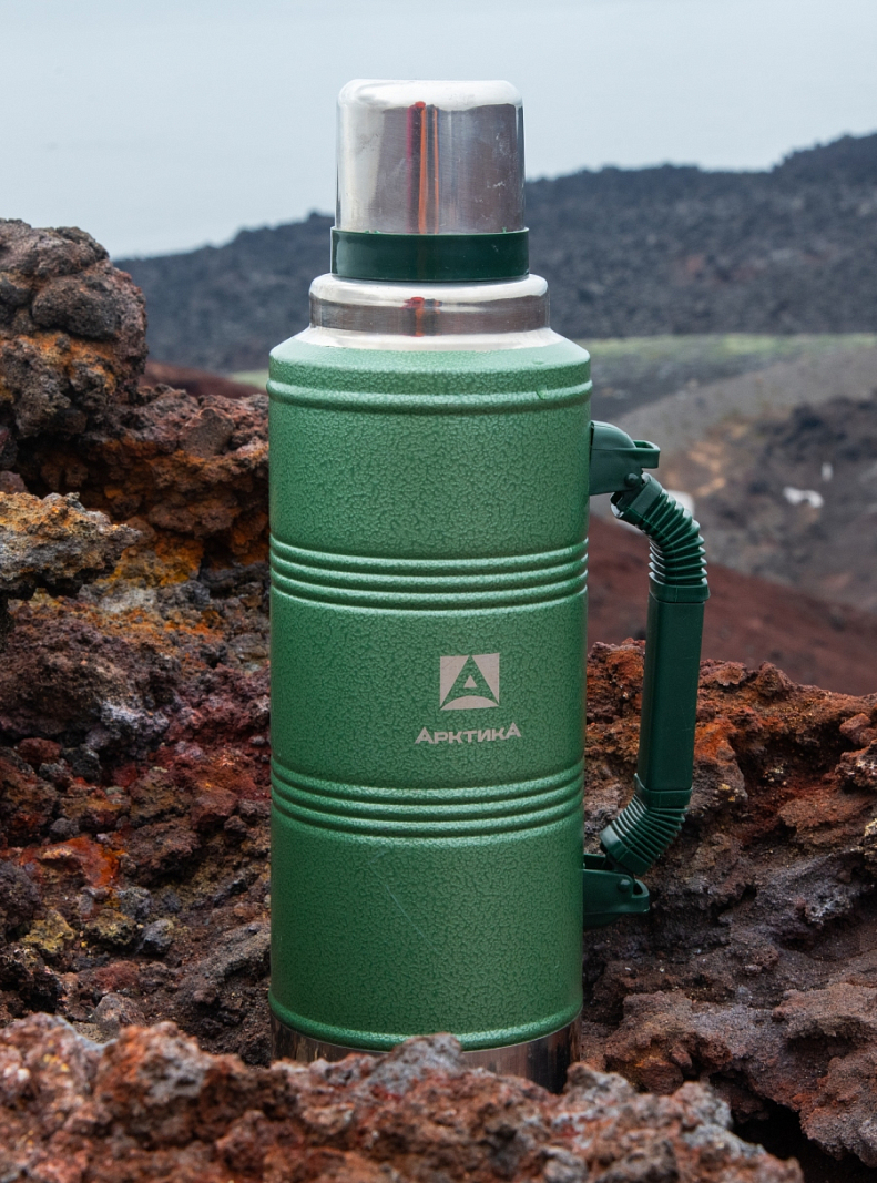 Термос 2.2л серии 106P «УАЗИК» зелёный с ручкой - 6