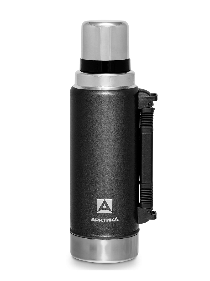 Термос 1.25л серии 106P «УАЗИК» чёрный с ручкой - 1