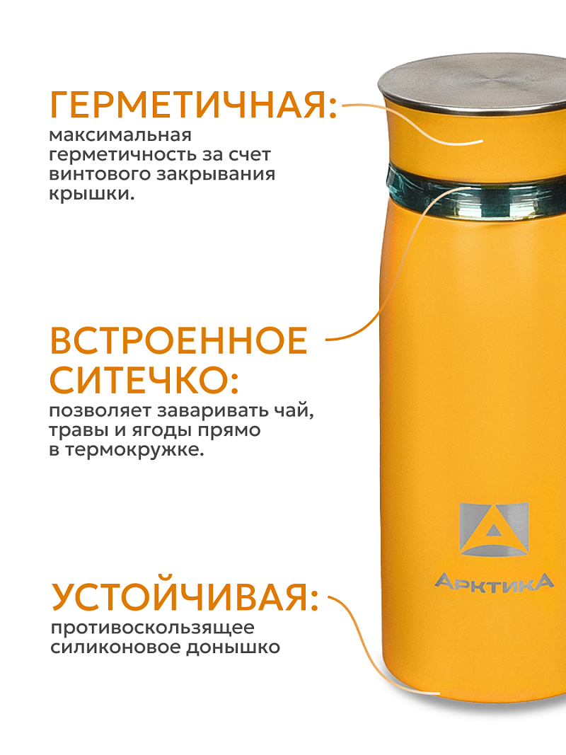 Термокружка 0.32л серии 715 «Морошка» с ситечком (уценка) - 5