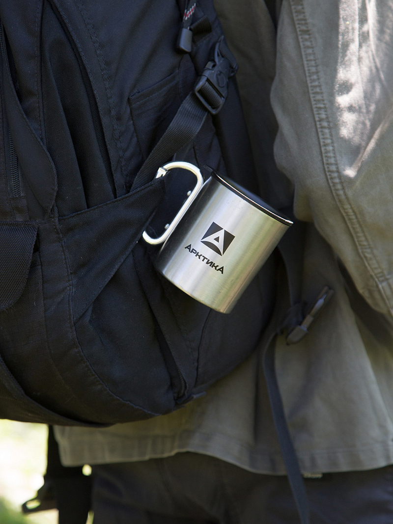 Термокружка 0.35л серии 801 стальная с ручкой-карабином - 4