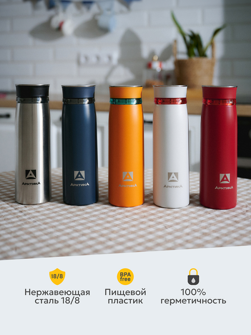 Термокружка 0.42л серии 715 стальной с ситечком - 8