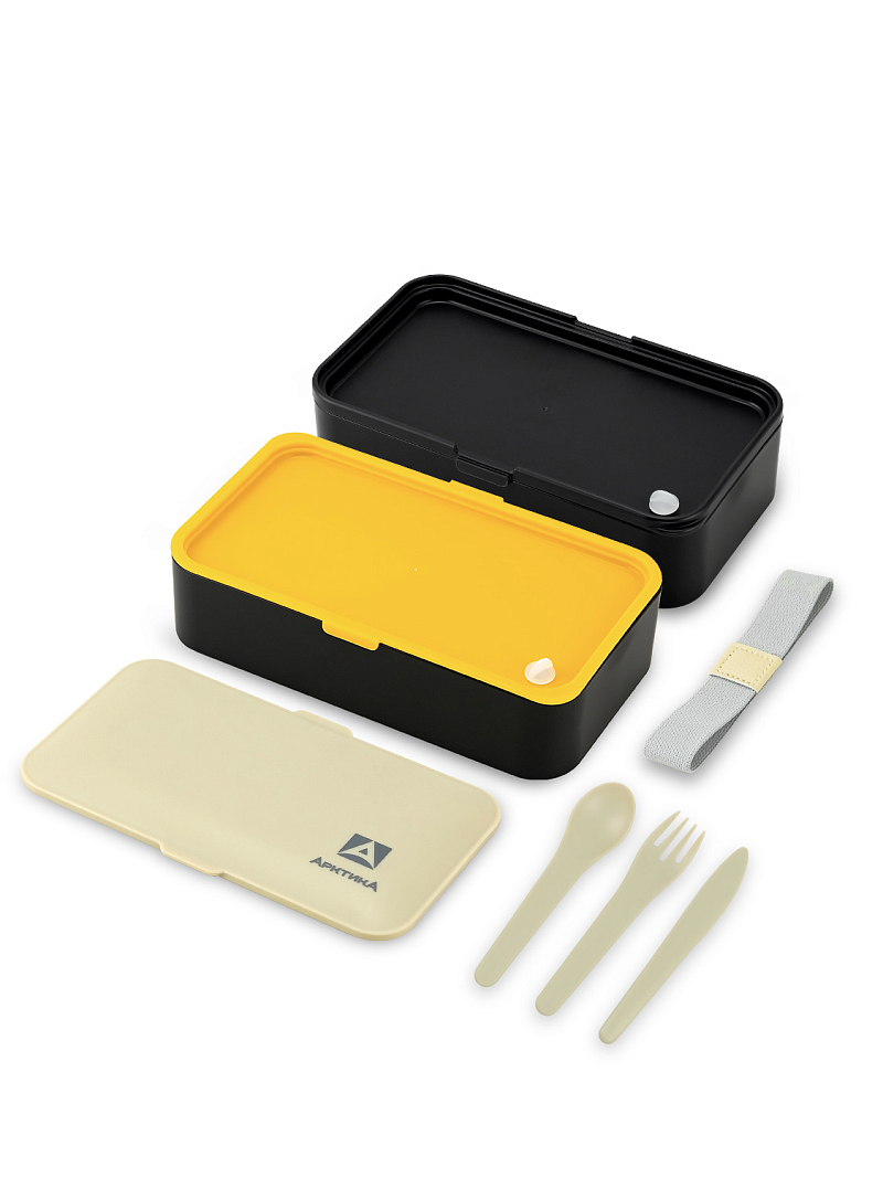 Ланч-бокс 1.2л серии 032 чёрный с двумя контейнерами - 7