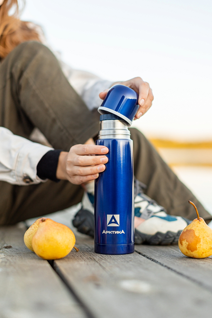  Термос 0.5л серии 102 синий с узким горлом - 4