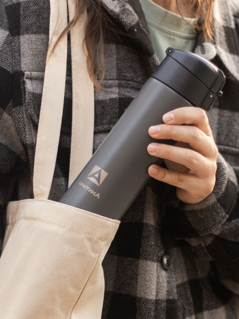 Термокружка 0.47л серии 703 «Графит» с ситечком (уценка) - 2