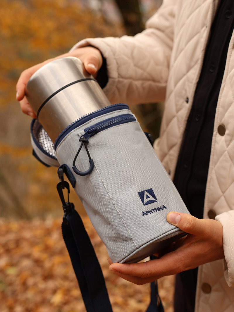 Серый термочехол для термоса для еды на 1л - 6