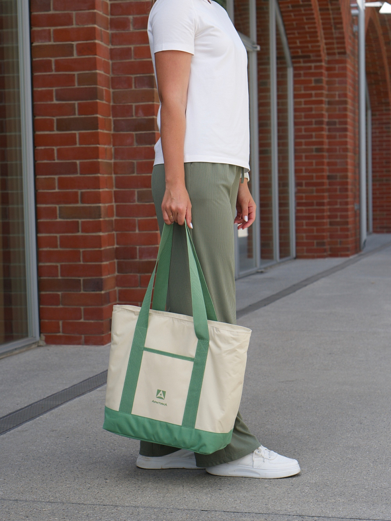 Термосумка-шоппер 17.5л серии 3400 зелёная - 8