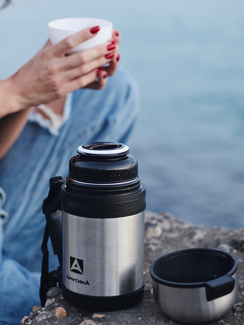 Термос 0.8л серии 201 стальной универсальный - 6