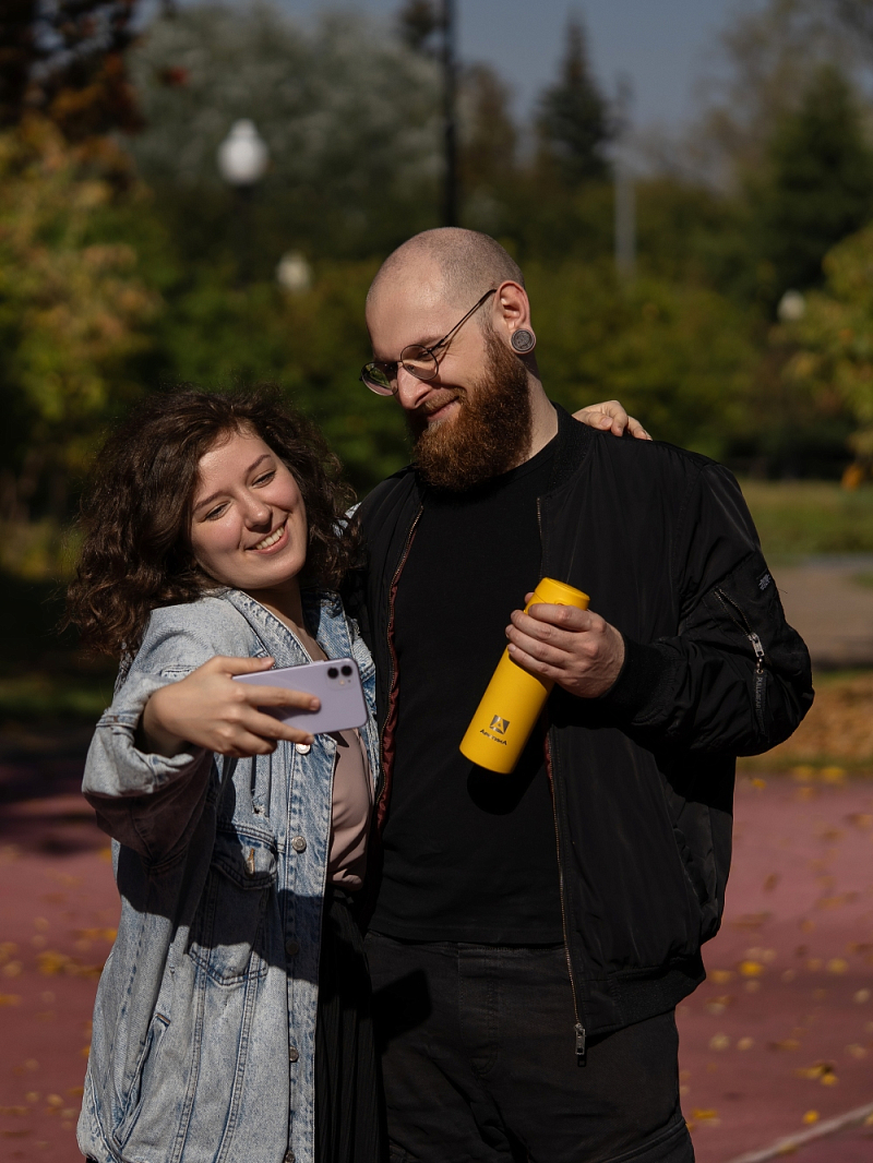 Термокружка 0.35л серии 705 жёлтая текстурная - 6